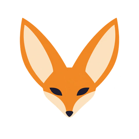 Fennec logo: a geometric fennec fox head with large ears